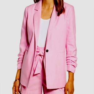Halogen Ruched 3/4 Sleeve Blazer
